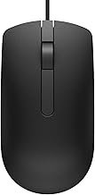 Dell MS116 Wired Optical Mouse - High Precision 1000DPI Sensor, USB Connectivity, Ergonomic Ambidextrous Design, Smooth Scrolling, Ideal for Office & Home Use - Black